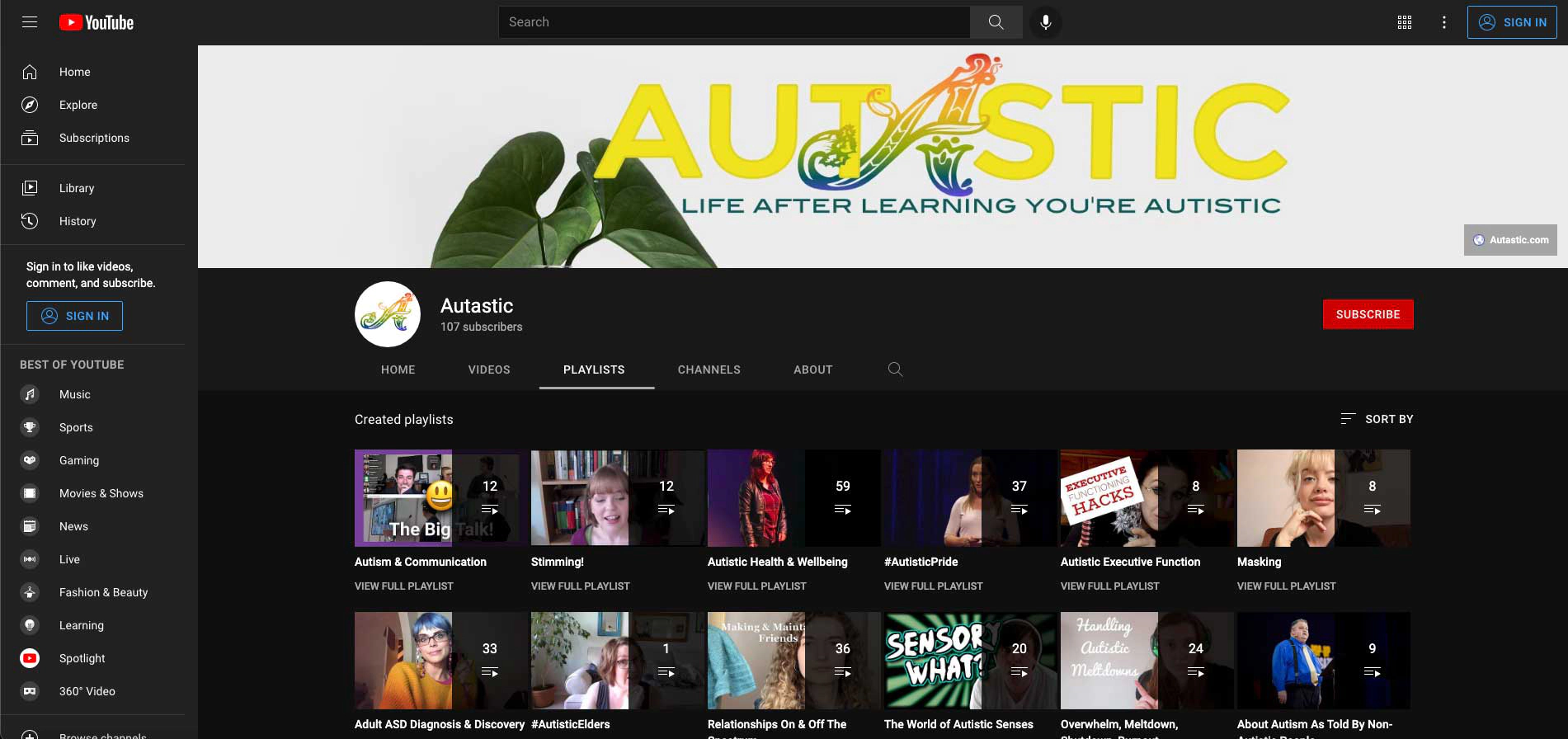 Autastic Youtube Playlists